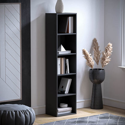 Modern 5-Tier Storage Unit with Shelves - Available in 3 Colors