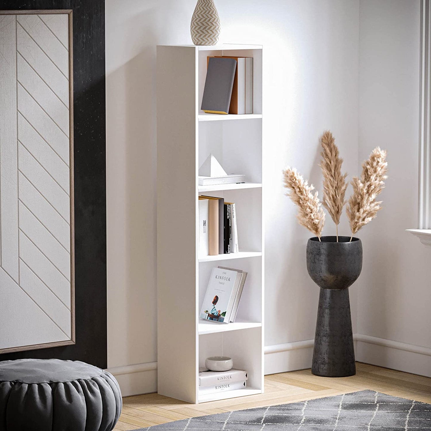 Modern 5-Tier Storage Unit with Shelves - Available in 3 Colors