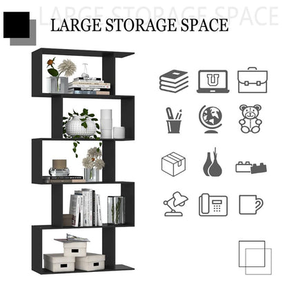 Versatile Bookshelf Unit with Modern Design - Black