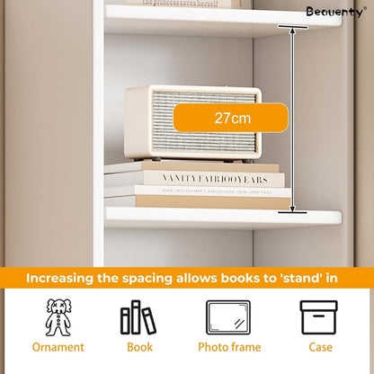 Modern Home Beauenty white 3-tier narrow bookshelf with 27cm shelf spacing for books and decor