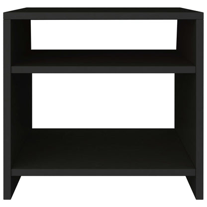 Modern Home black bedside table with an open shelf for storage and a minimalist design for bedroom furniture