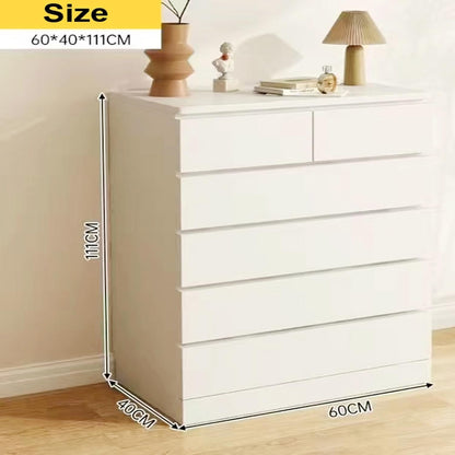 Modern Home white 5-drawer dresser with a clean minimalist design for bedroom storage and organization.