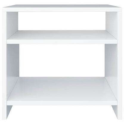 Modern Home white bedside table with an open shelf for storage and a minimalist design for bedroom furniture
